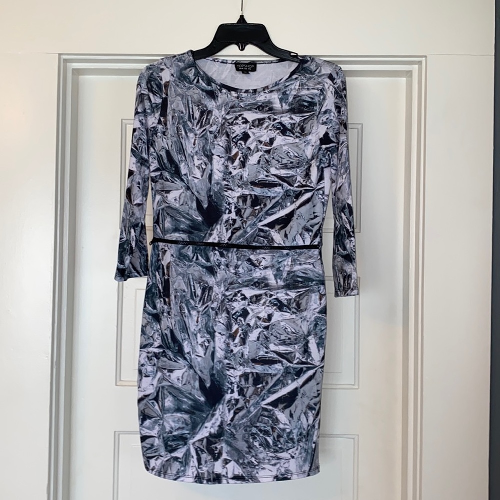 TOPSHOP knit dress “Sweet Wrapper Zip Bodycon Dress”